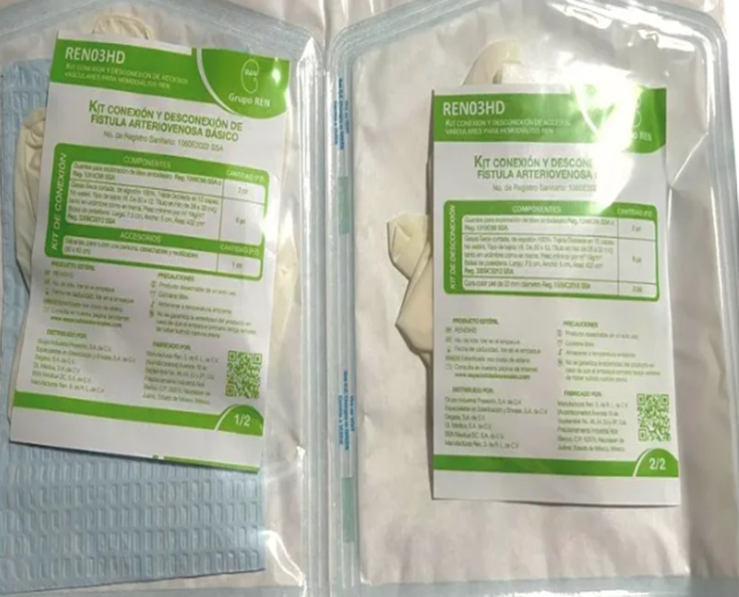 Kit de Conexion y Desconexion de Fistula Arteriovenosa Basico marca Ren